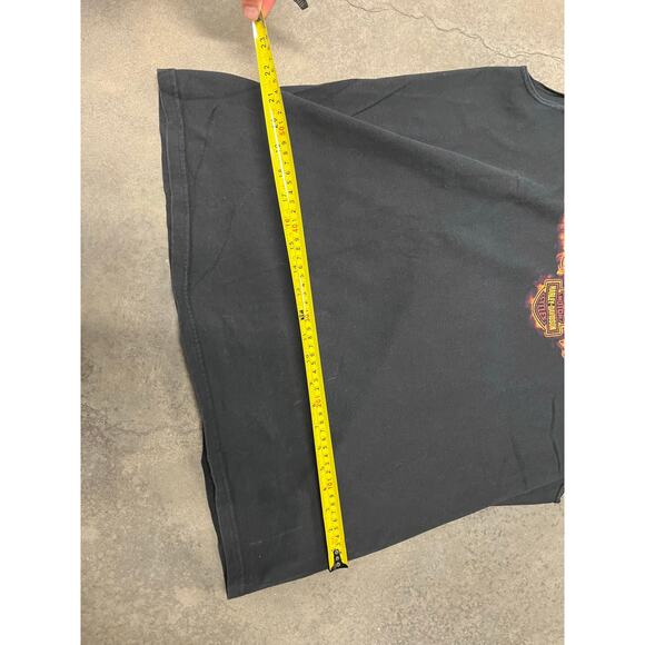 Vintage Harley Davidson Shirt Size XL Black Bull Flame Fairbanks Alaska Y2K Fade - Picture 3 of 4